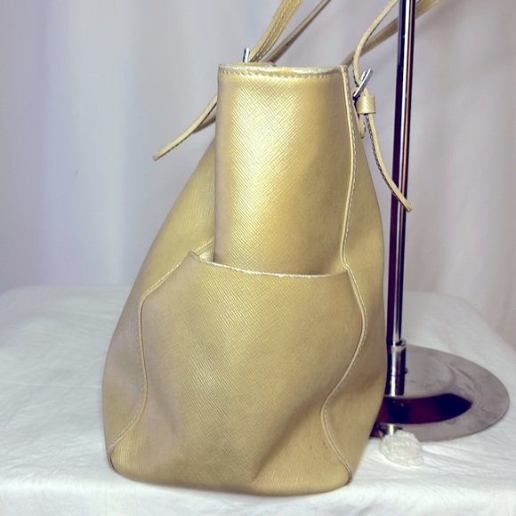 LANCASTER gold staffing leather Intemporal Large shoulder tote. - Picture 5 of 15